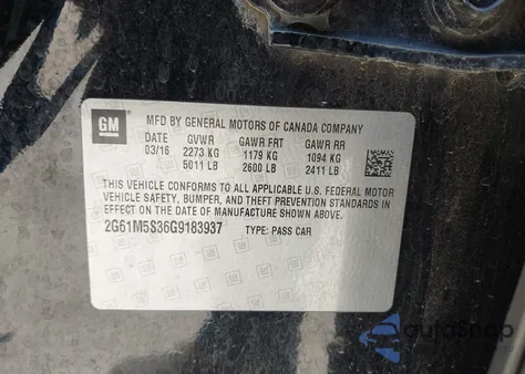 2016 Cadillac Xts Luxury Collection из США, поврежденный, VIN 2G61M5S36G9183937